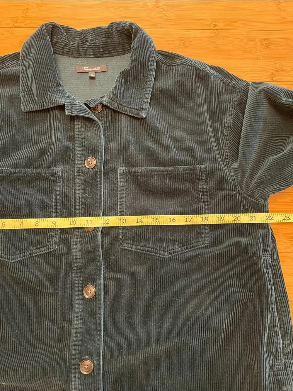Madewell Kentwood Ancient Forest Corduroy Jacket Shirt Medium Button Up Pockets - Picture 14 of 15
